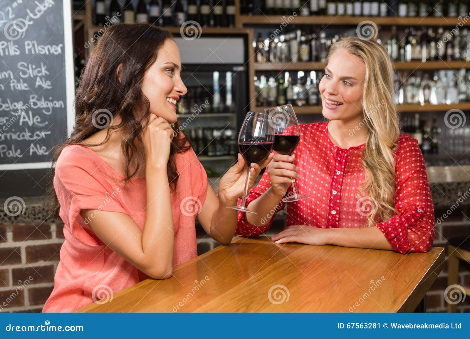 Cute Friends Having a Glass of Red Wine Stock Image Image of dancing, smiling 67563281