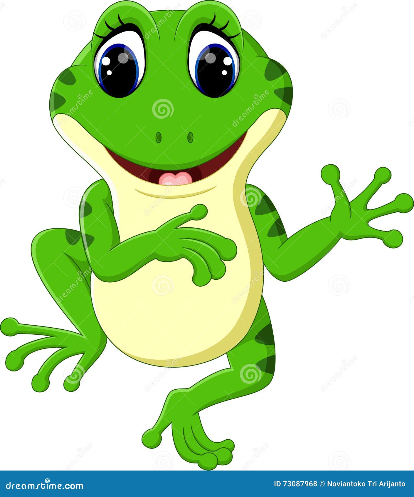Cute frog cartoon stock vector. Illustration of green - 73087968