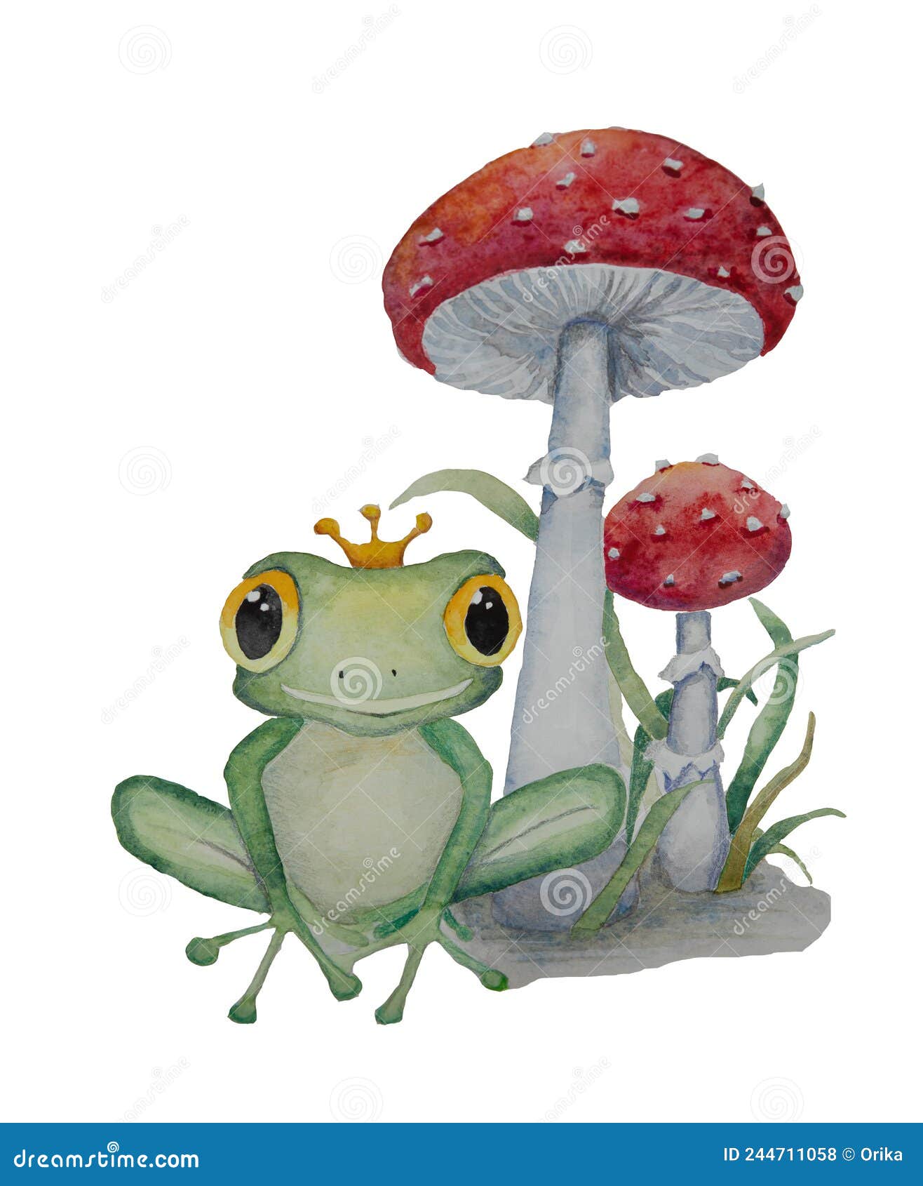 Cute frog illustration stock illustration. Illustration of watercolor ...