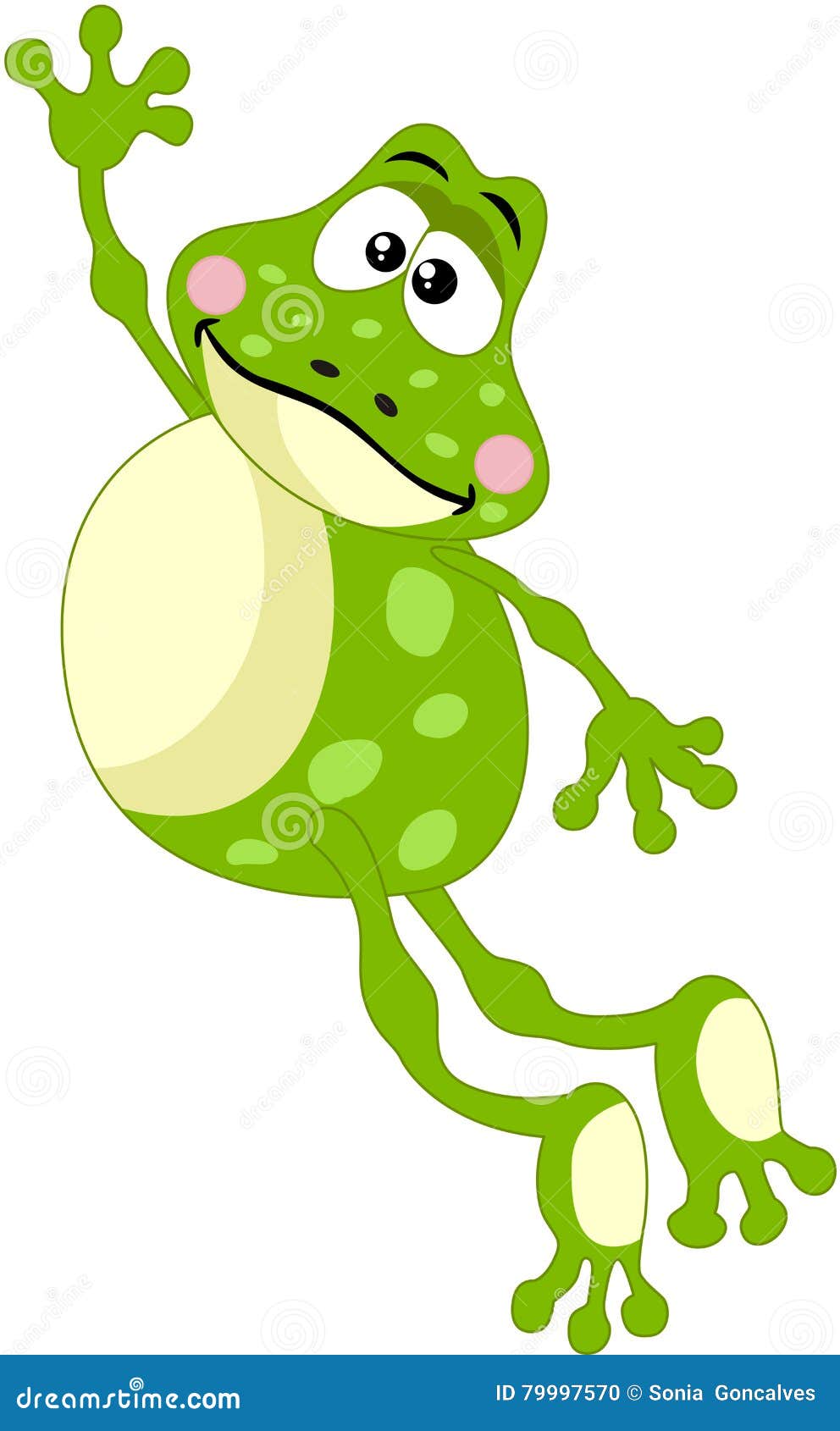 Cute frog jumping stock vector. Illustration of scrapbook - 79997570