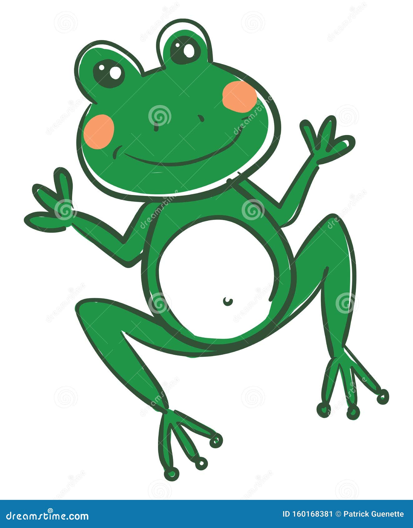 A Cute Frog, Vector or Color Illustration Stock Vector - Illustration ...