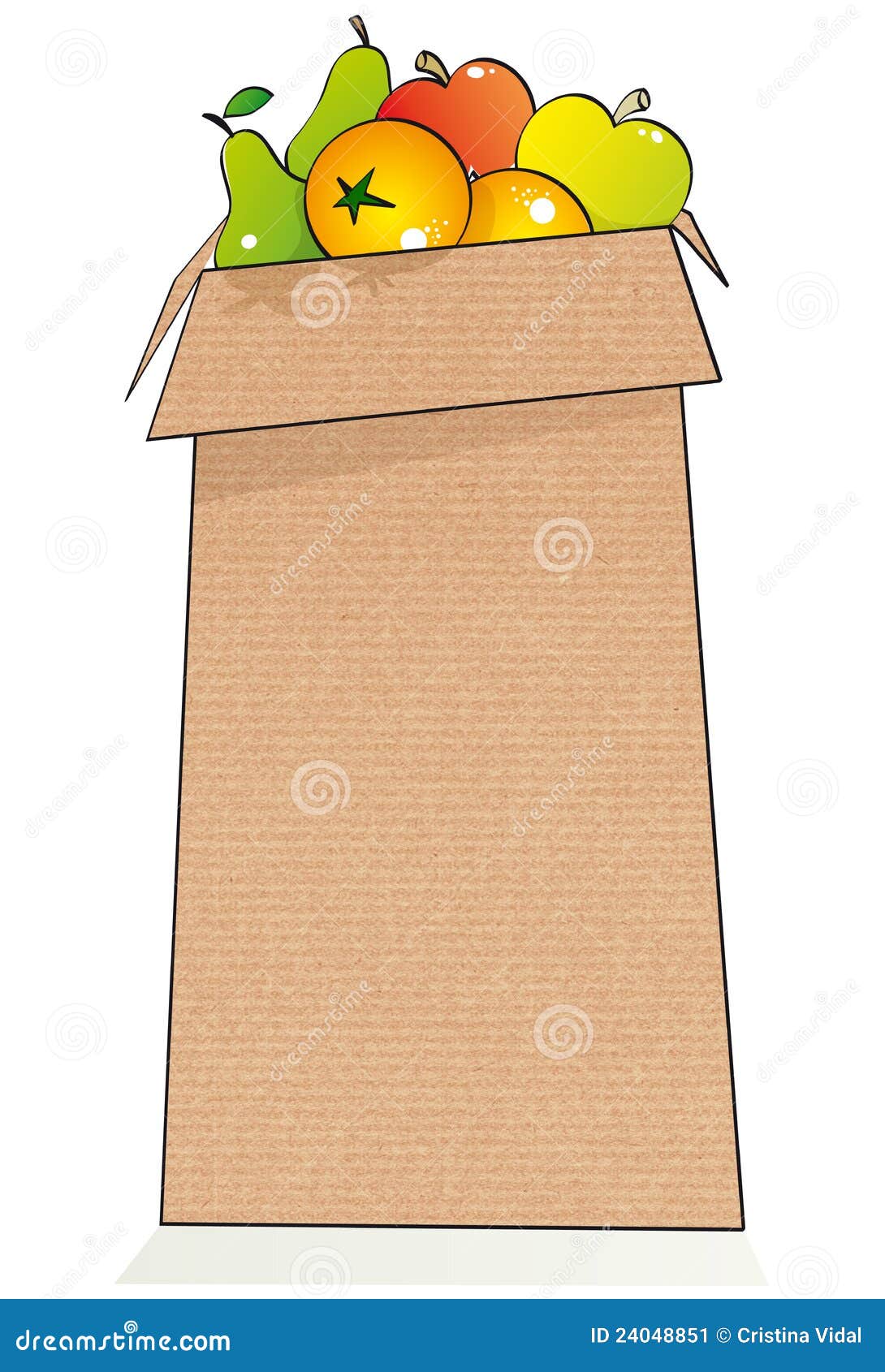 Cute fruit paper bag stock illustration. Illustration of list 24048851
