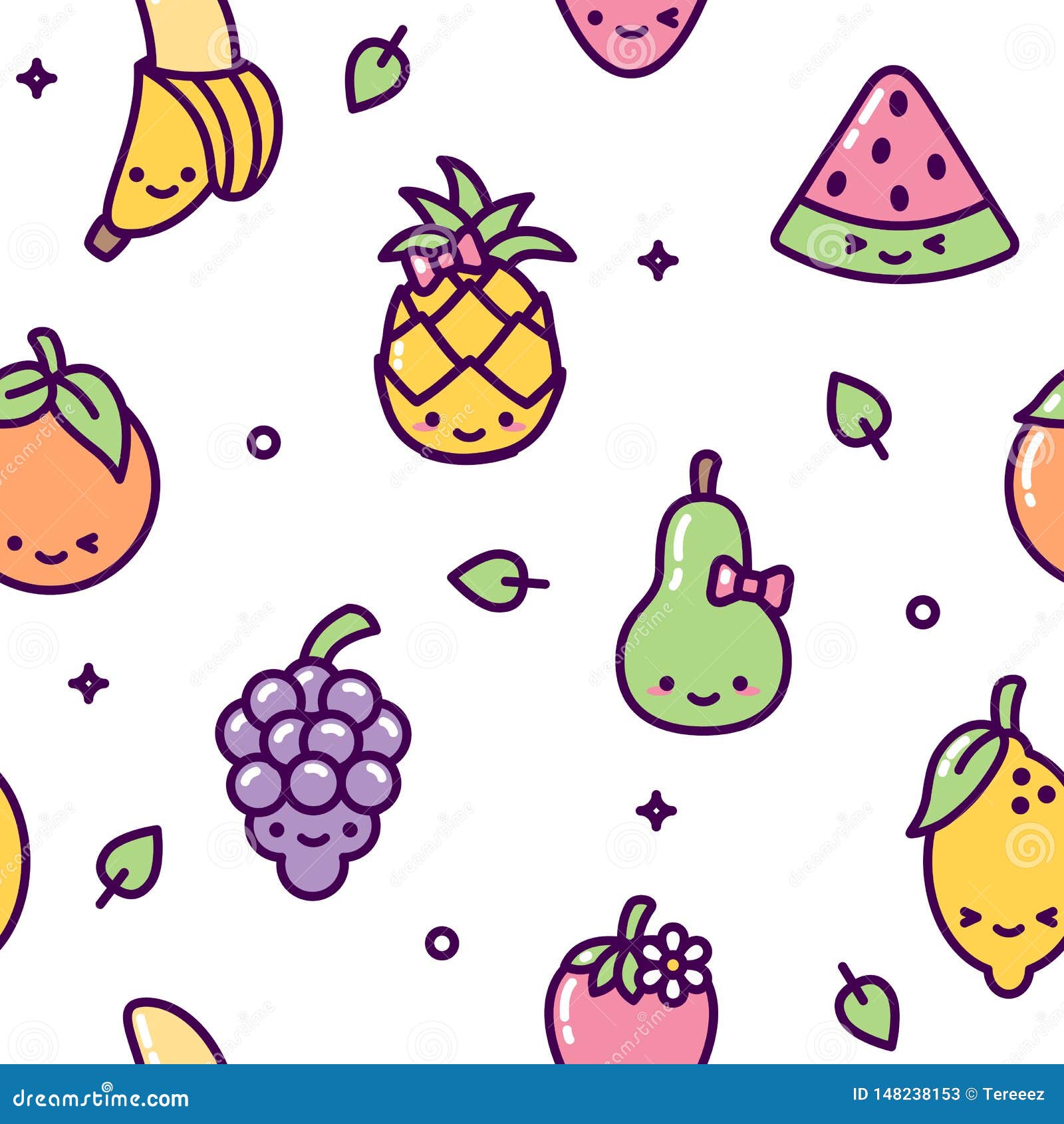 cute fruit seamless pattern kawaii colorful stock vector illustration of color food 148238153 https www dreamstime com cute fruit seamless pattern kawaii colorful smiling faces vector image148238153