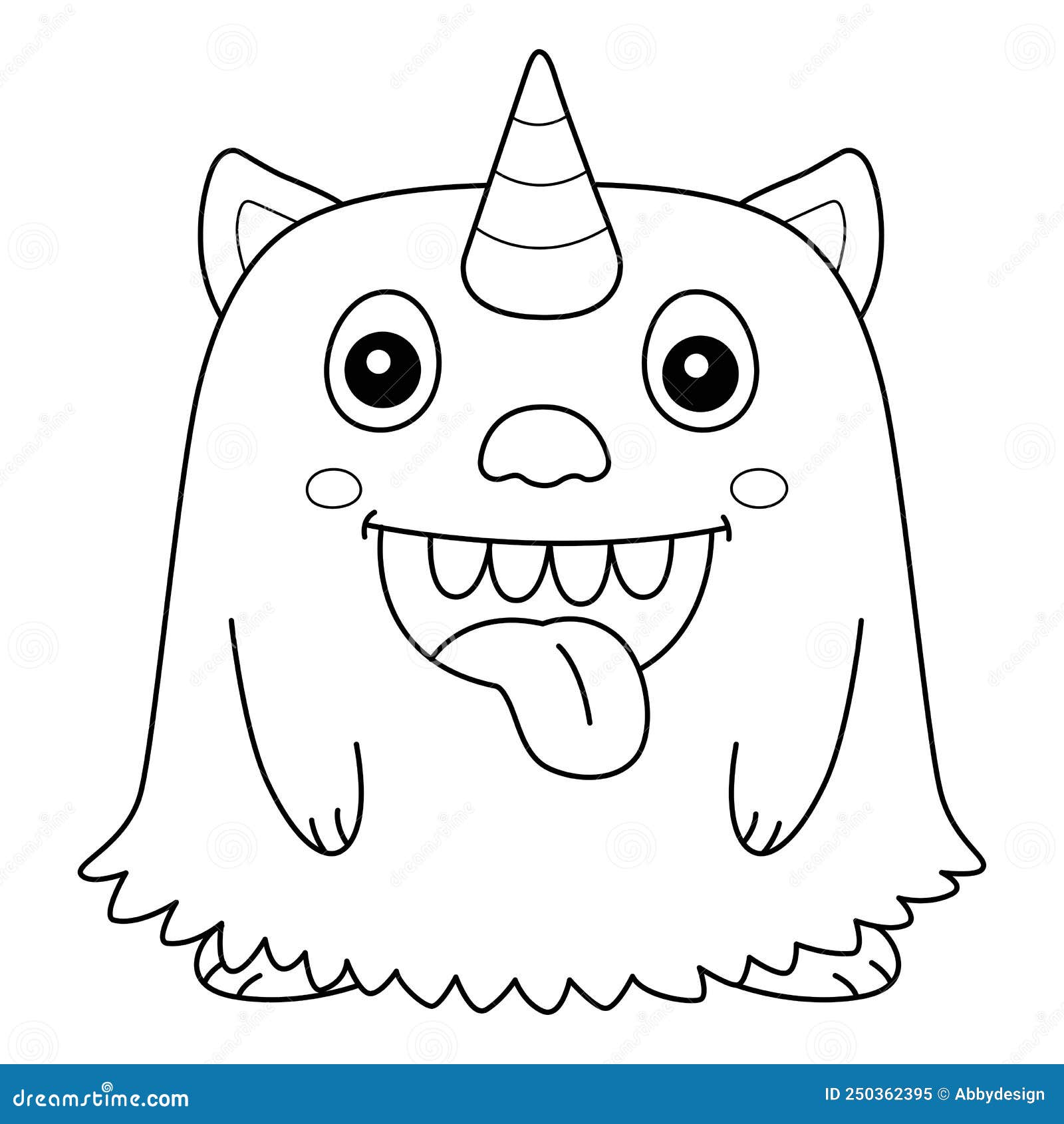 Monster slime coloring page for kids Royalty Free Vector