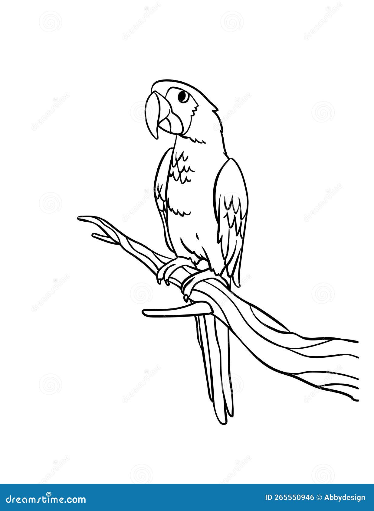 Parrot Isolated Coloring Page for Kids Stock Vector - Illustration of ...