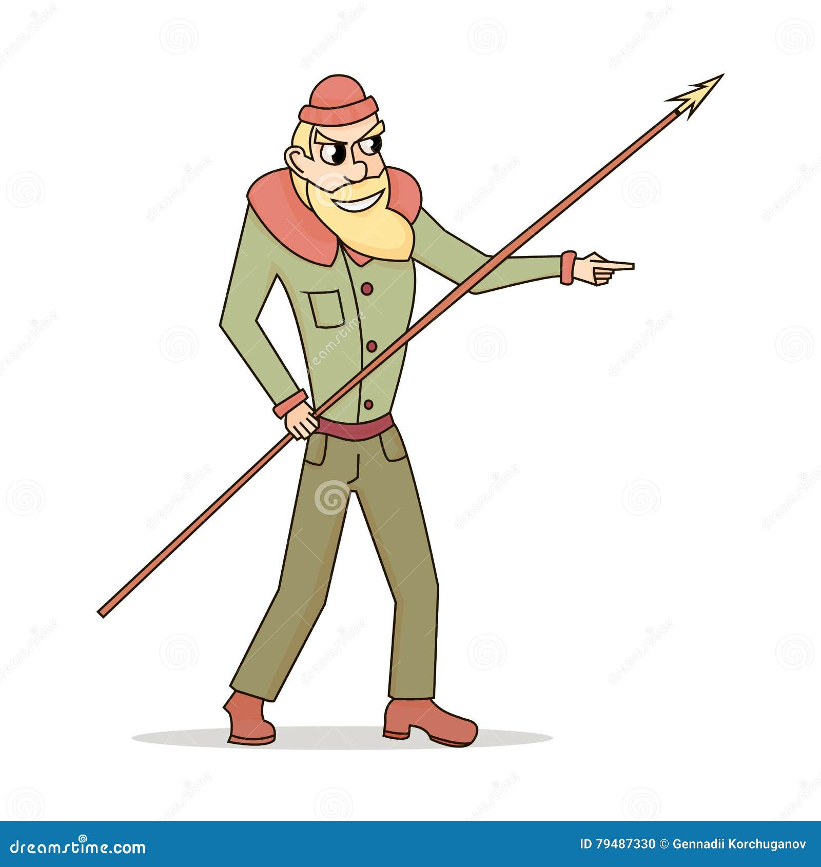 Cute and Funny Fisherman or Hunter with a Spear in Style Cartoon Stock Vector - Illustration of camp, character: 79487330 Cute and Funny Fisherman or Hunter with a Spear in Style Cartoon Stock Vector - Illustration of camp, character: 79487330