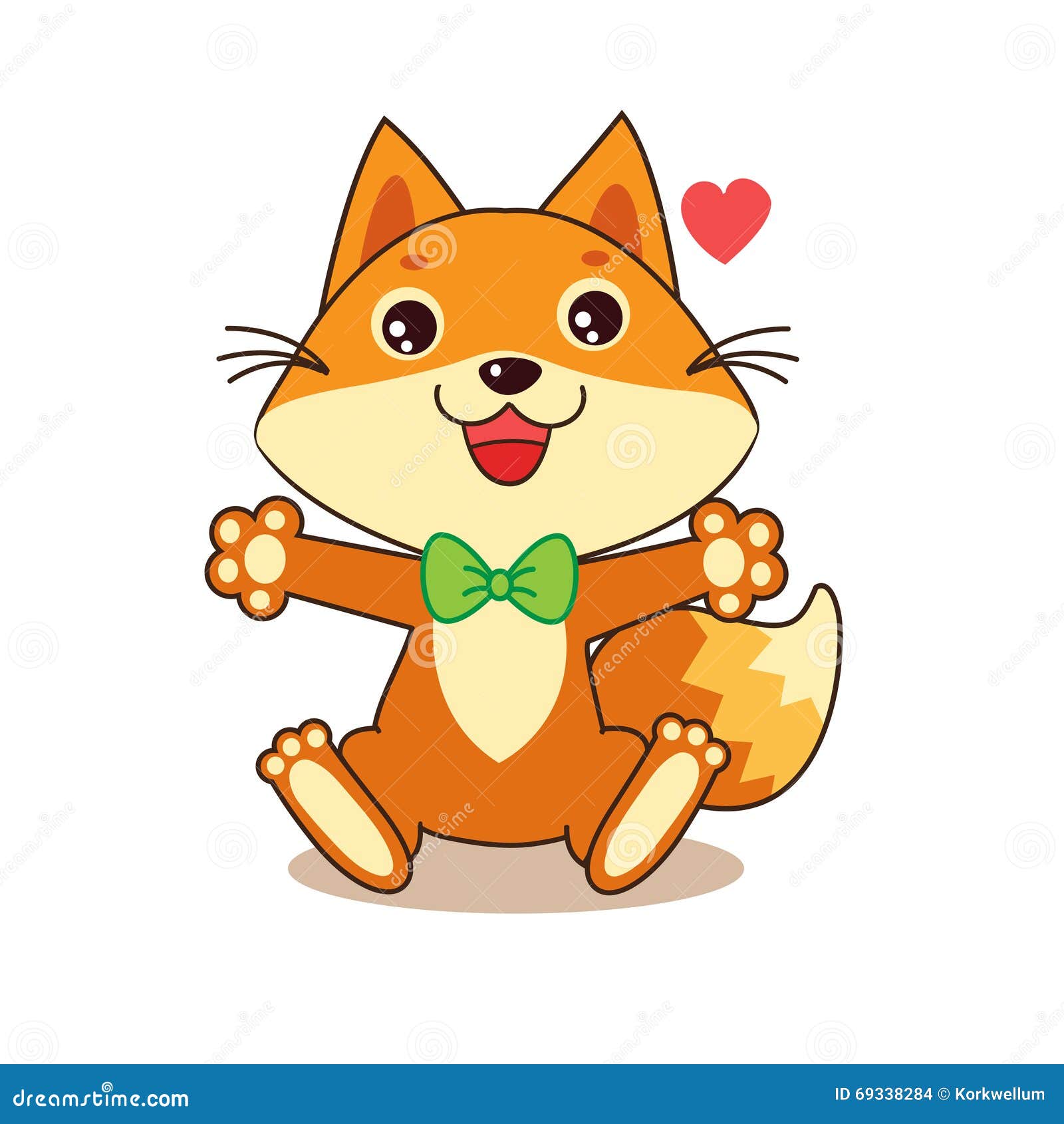 Cute Funny Fox Cheerful Character Cartoon Vector Cartoon Vector