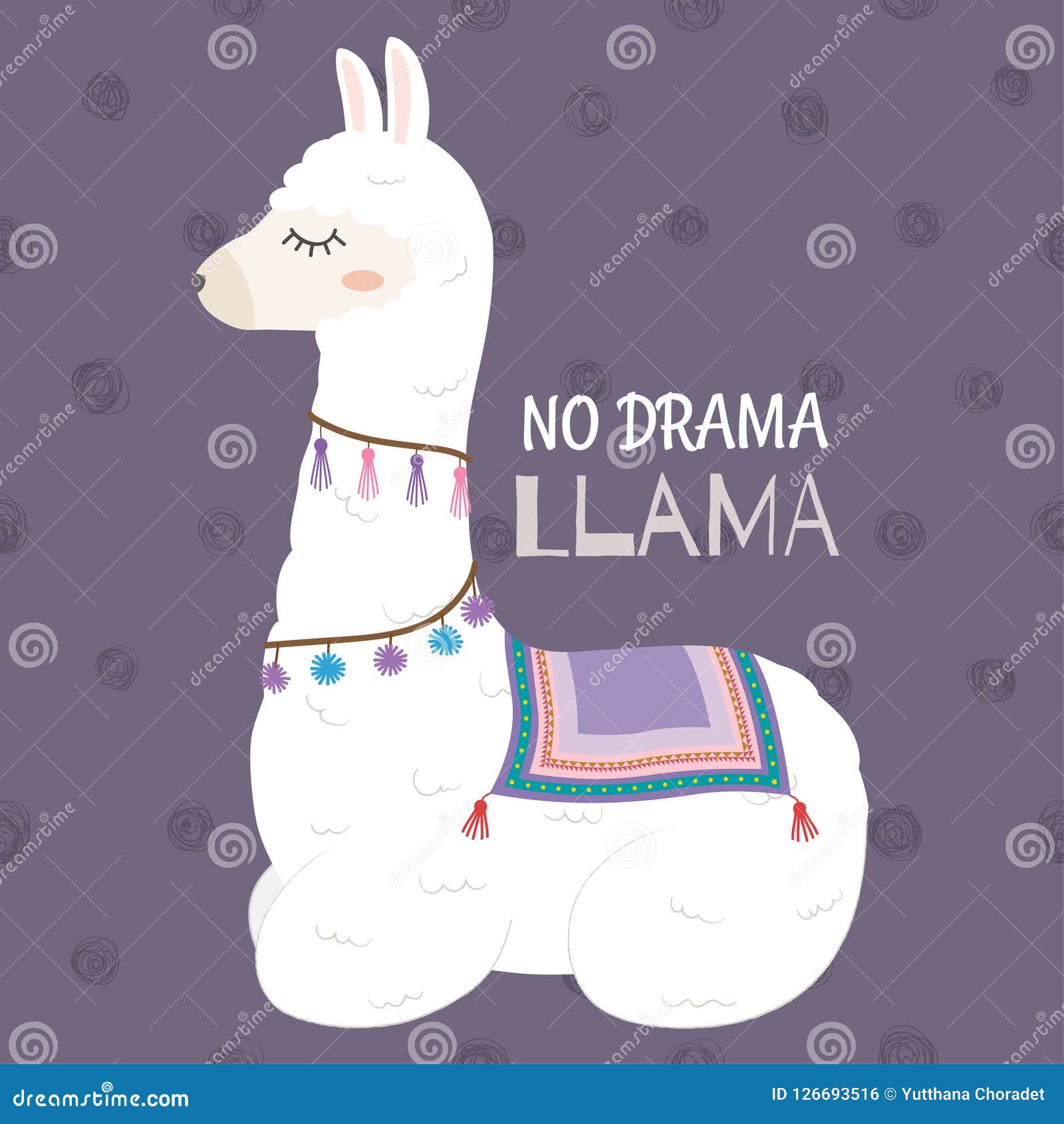 Cute Llama Design with No Drama Motivational Quote. Stock Vector - Illustration of card, glasses: 126693516 Cute Llama Design with No Drama Motivational Quote. Stock Vector - Illustration of card, glasses: 126693516