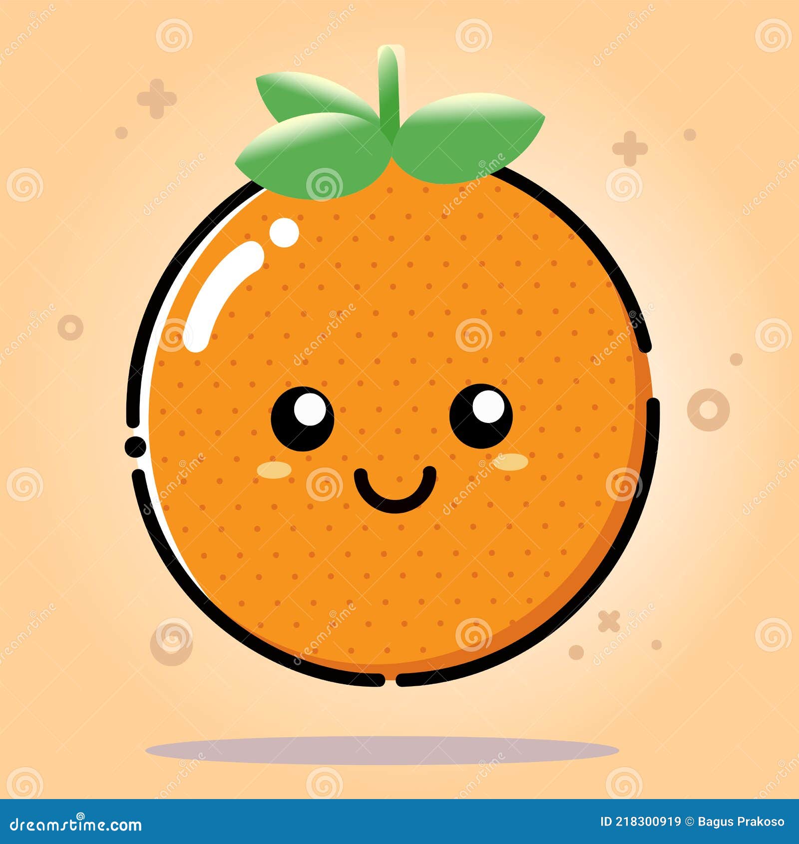 Cute Funny Orange Vector Cartoon Illustration Design with Iconic Face ...