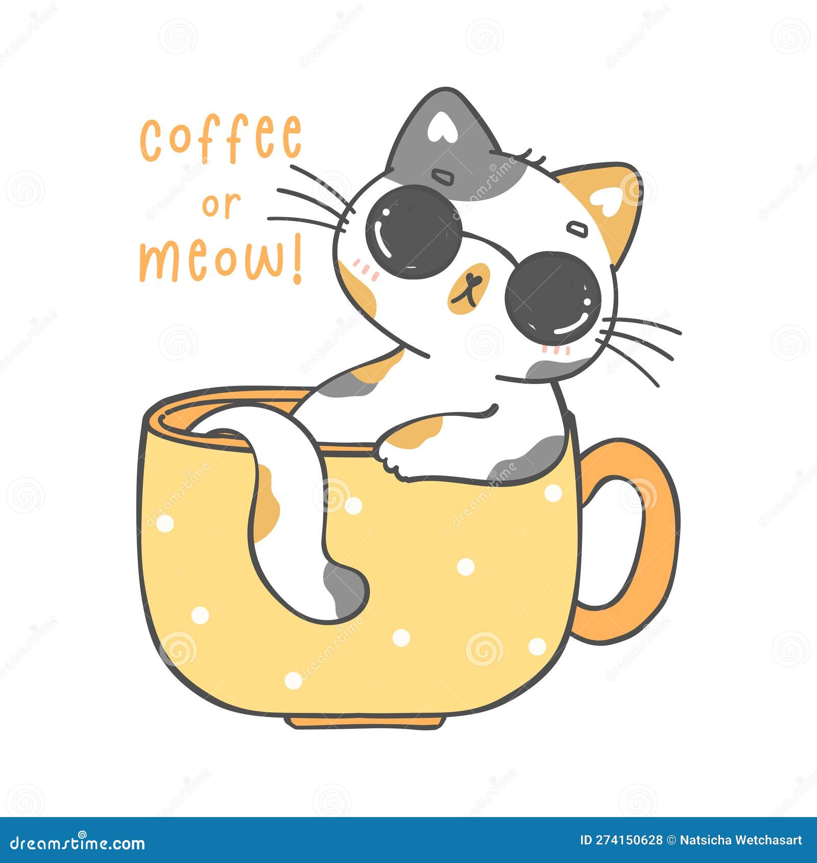 Cute Funny Playful Chubby Kitten Cat Calico in Coffee Cup, Play Cool ...