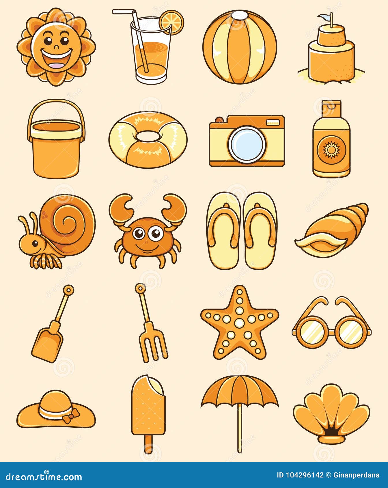 Cute and funny summer icon stock vector. Illustration of camer - 104296142 Cute and funny summer icon stock vector. Illustration of camer - 104296142