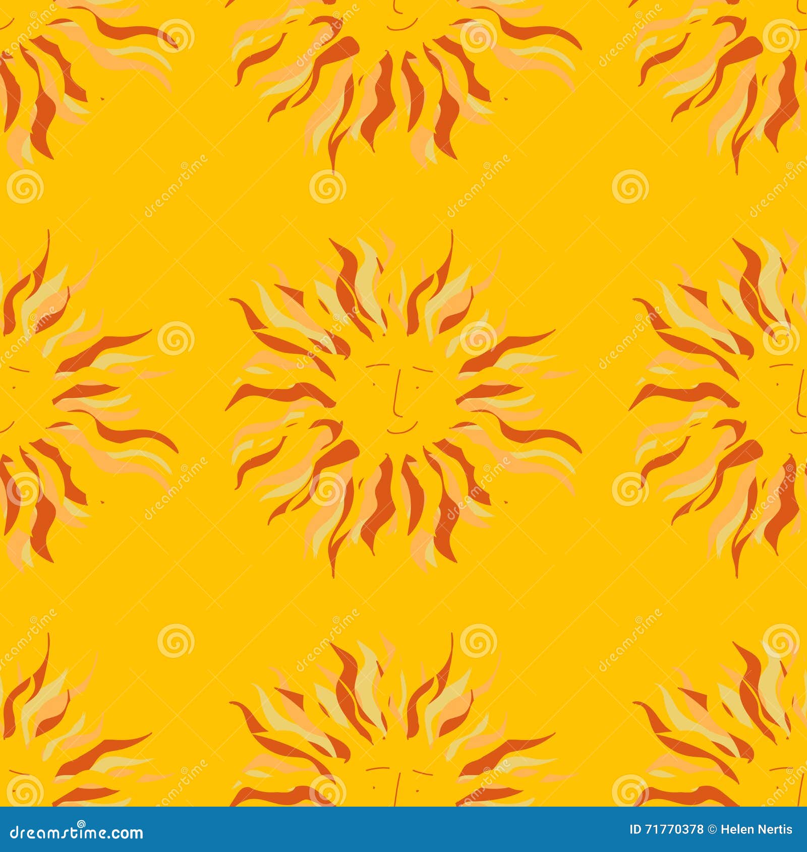 Cute and Funny Sunny Pattern. Sun. Yellow Background. Wallpaper. Stock  Vector - Illustration of sunbeam, drawing: 71770378