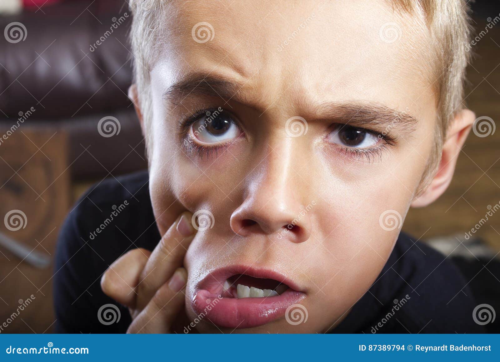 Cute and Funny Young Boy with Funny Face Stock Photo - Image of ...