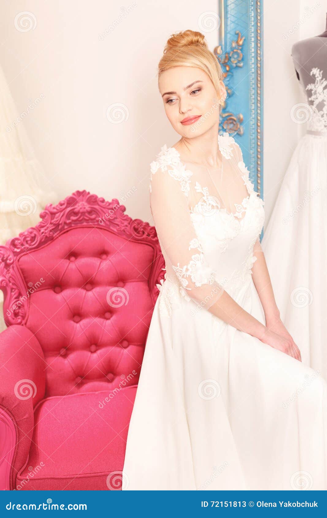 Cute Future Bride is Preparing for Wedding Stock Image - Image of ...