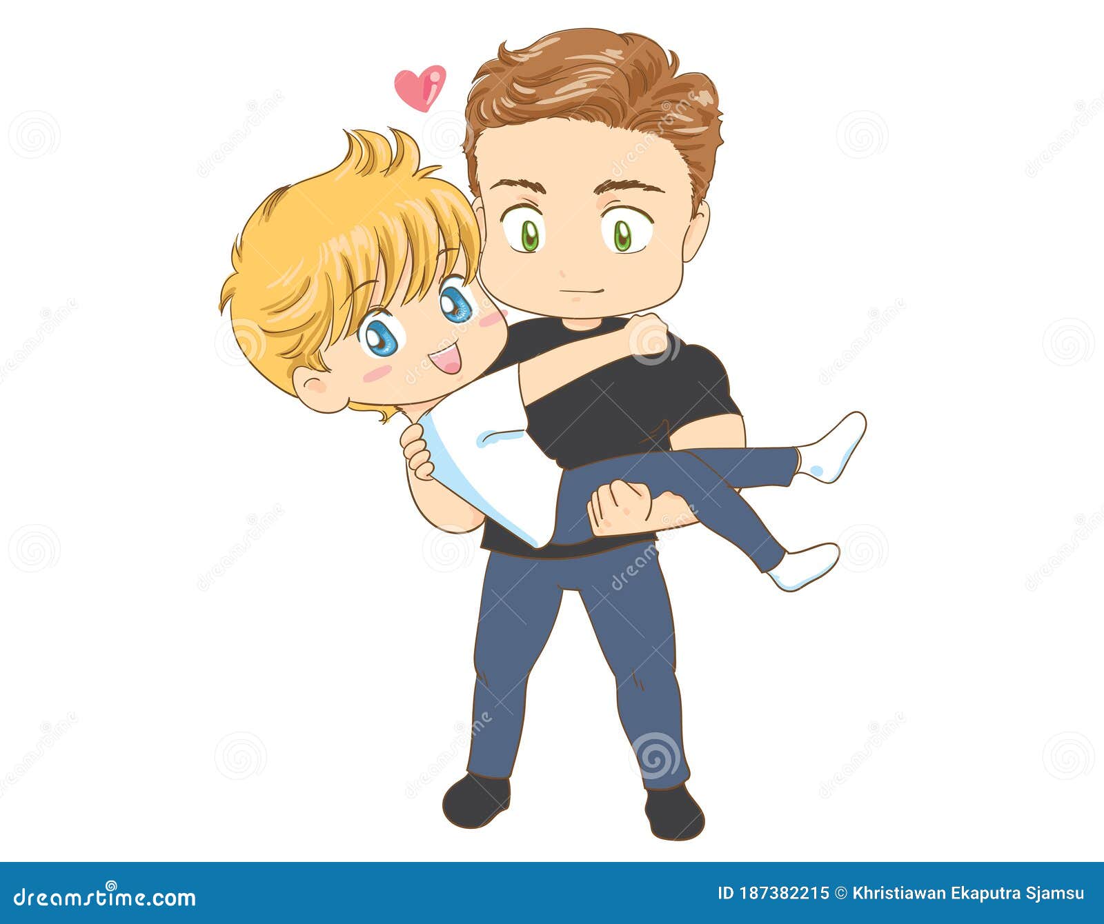 Cute Gay Couple Anime or Manga Characters in Love Pride Stock Vector -  Illustration of bottom, cartoon: 187382215