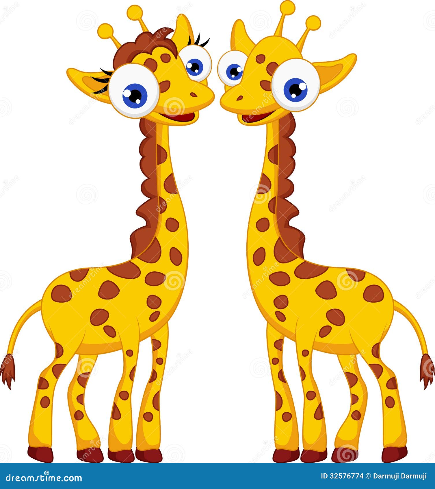 Cute Giraffe Cartoon Couple Stock Vector - Illustration of heart, cartoon:  32576774