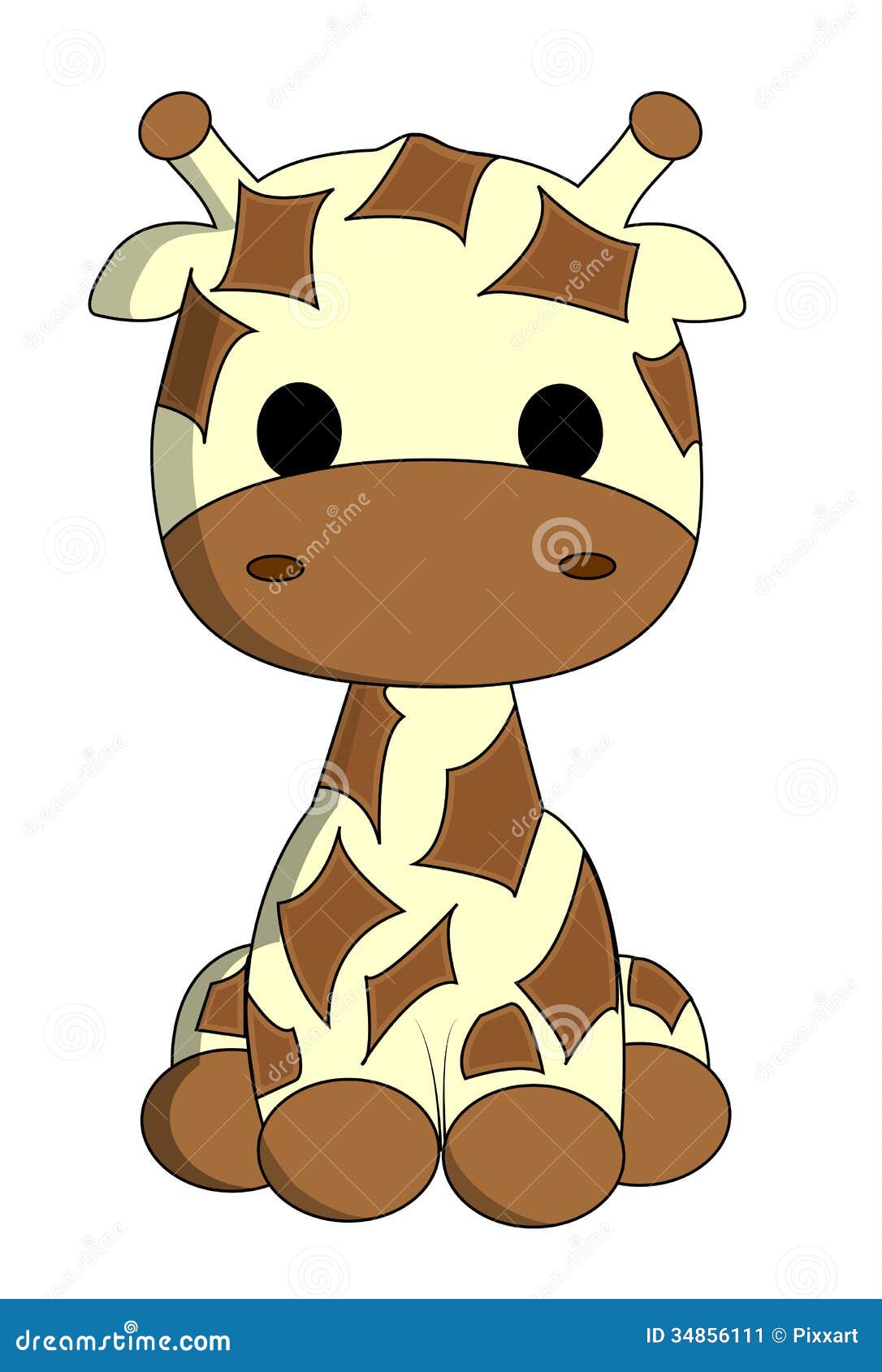 Cute giraffe cartoon stock vector. Image of happiness - 34856111