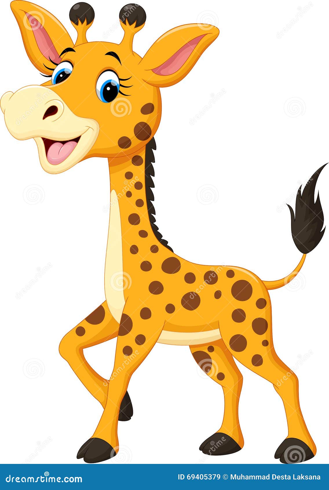 Cute giraffe cartoon stock illustration. Illustration of icon - 69405379
