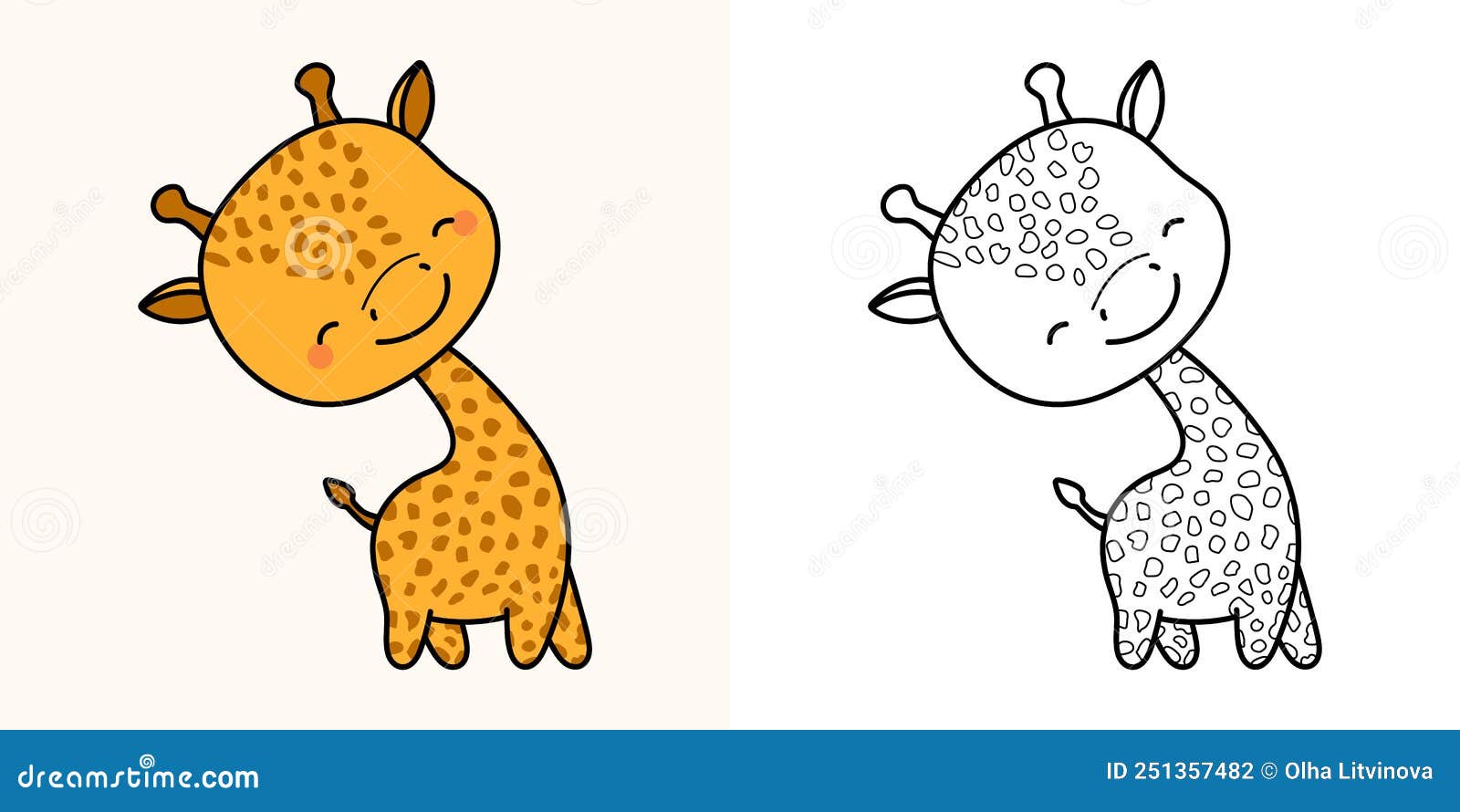 Giraffe Clipart In Cute Cartoon Style Beautiful Clip Art Giraffe With