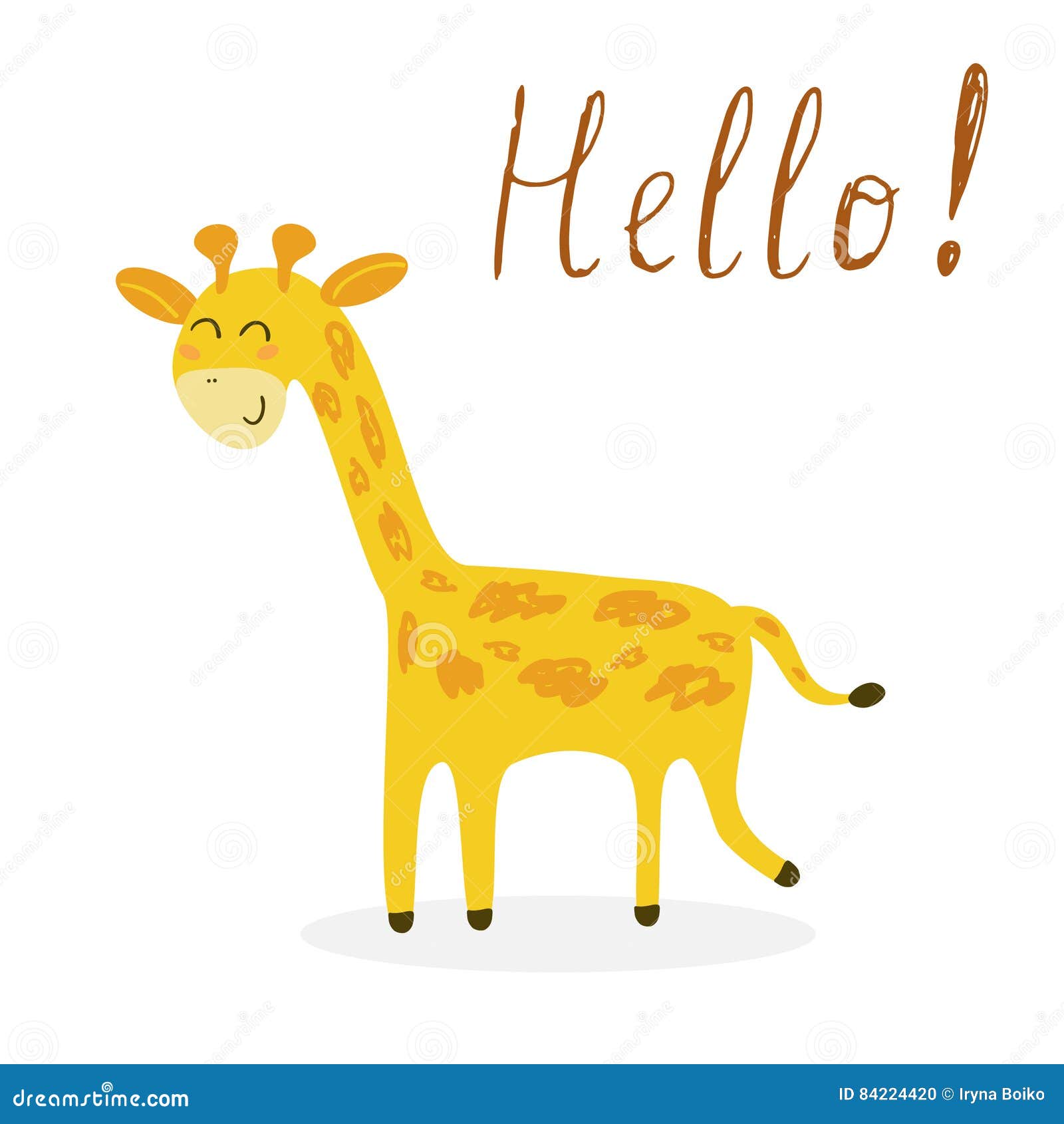 Cute Giraffe Print for Kids Stock Vector - Illustration of silhouette ...