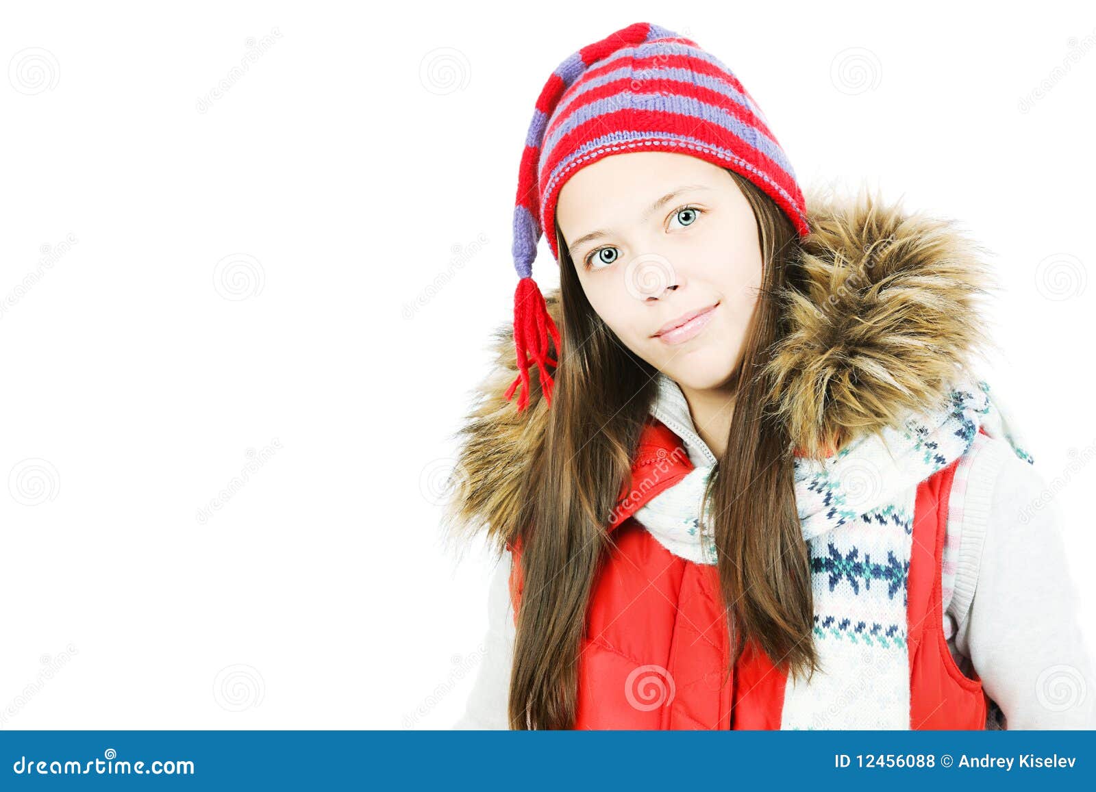 Cute girl stock photo. Image of happy, scarf, isolated - 12456088