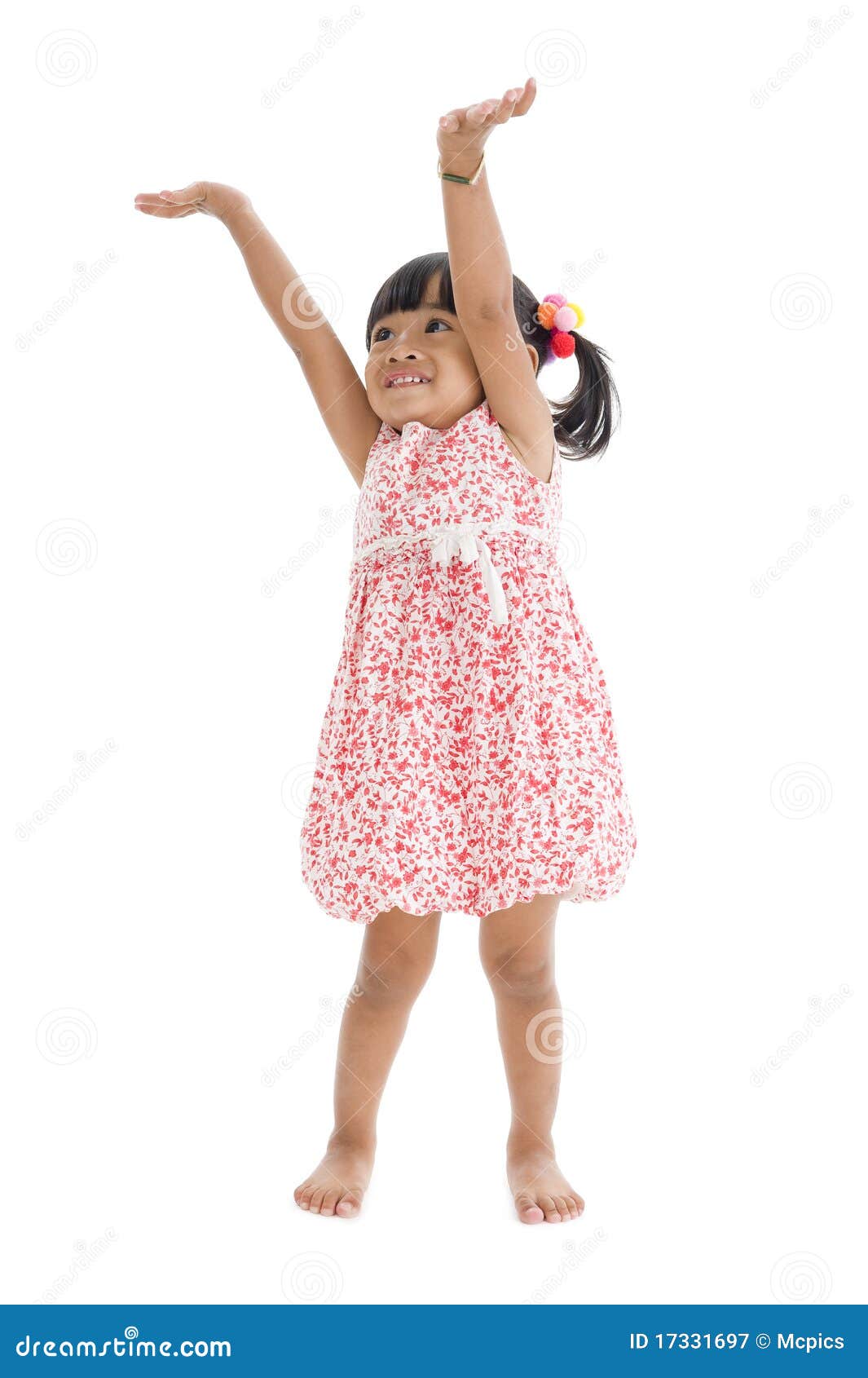 Cute girl with arms up stock image. Image of indoor, lovely - 17331697