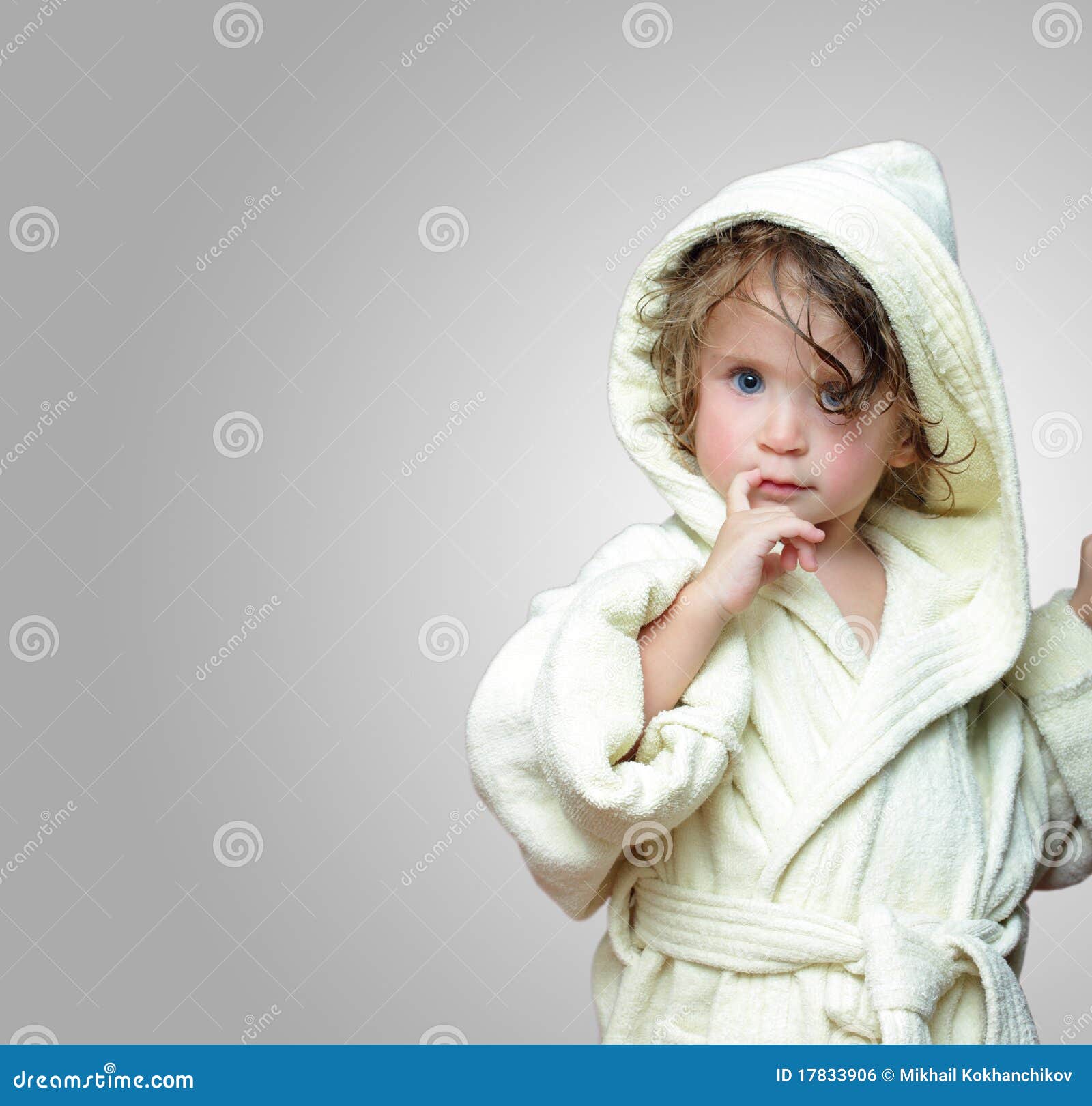 Cute Girl in Bathrobe Portrait Stock Photo Image of face, posing