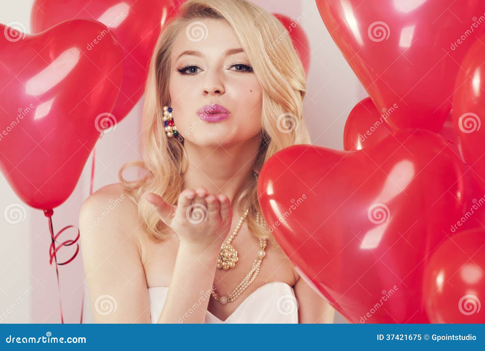 Cute Girl Blowing A Kiss Stock Image Image Of Passion 37421675