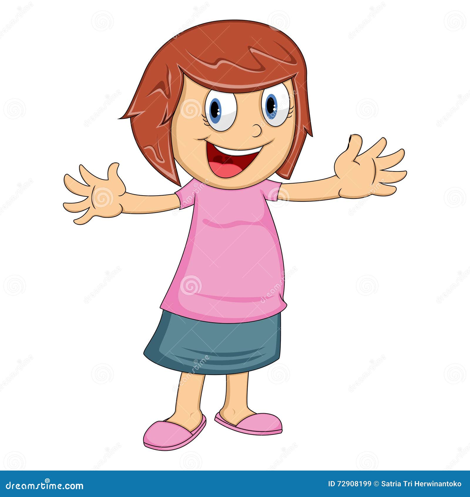 Cute Girl cartoon stock vector. Illustration of little - 72908199