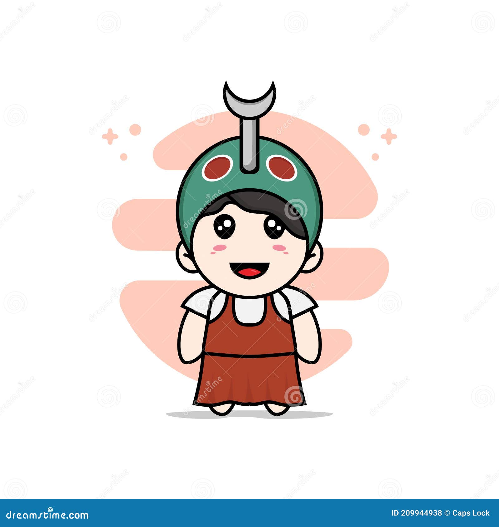 Cute Girl Character Wearing Beetle Costume Stock Vector - Illustration ...