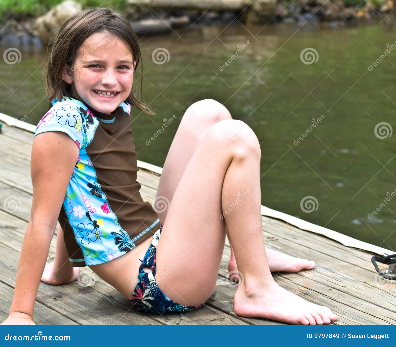 Cute Girl on a Dock stock image Image of relax deck 9797849