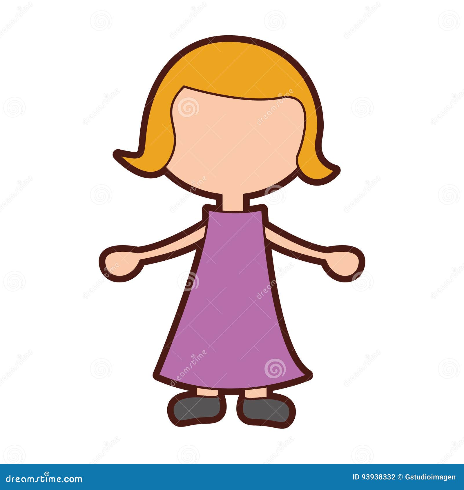 Cute Girl Drawing Character Stock Vector - Illustration of beauty ...