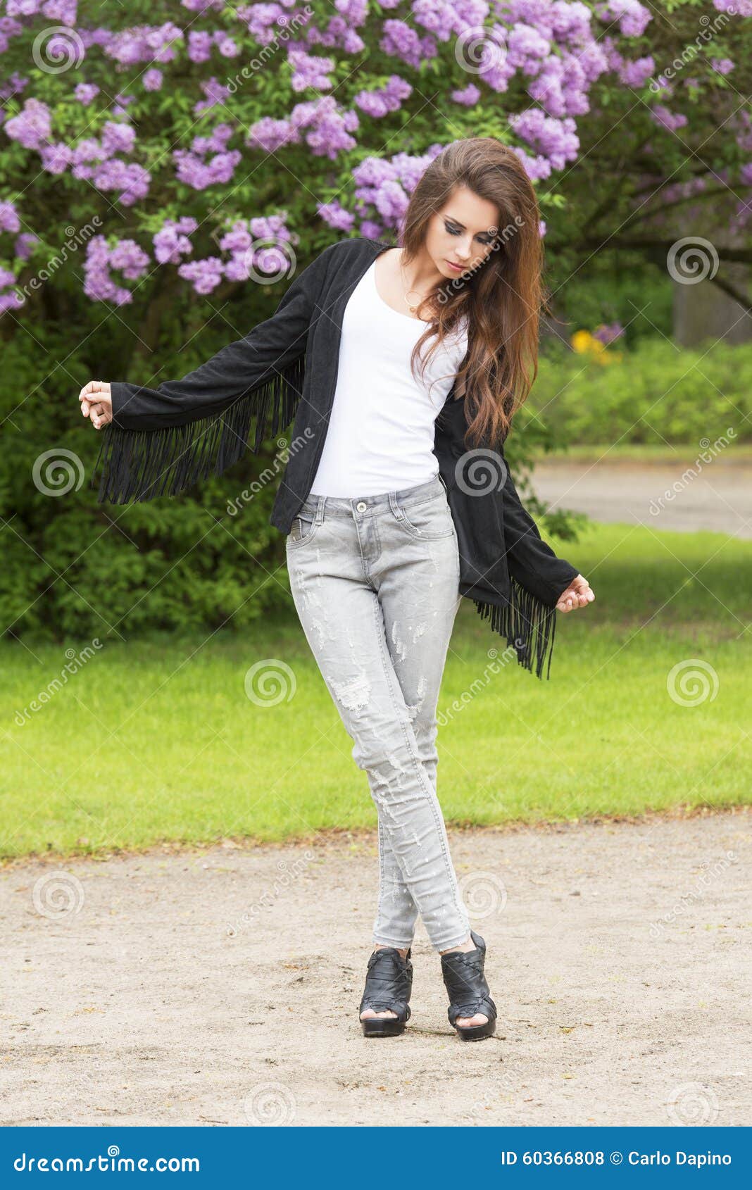 Cute Girl with Fashion Style Stock Photo - Image of green, clothes: 60366808