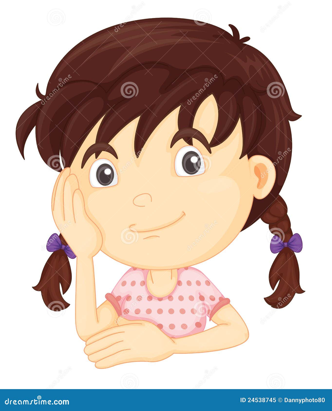 Cute girl half body stock vector. Image of clipping, girl - 24538745