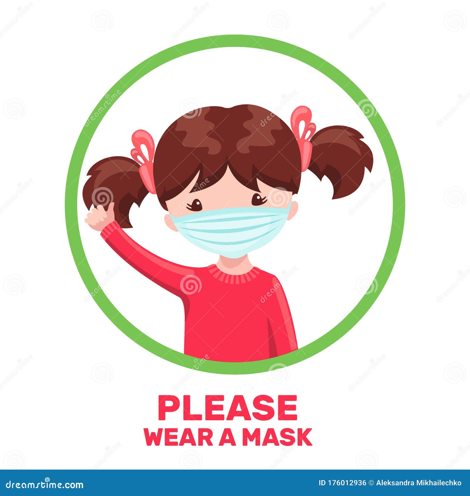 Cute Girl with Medical Mask in Cartoon Style Isolated on White Background Stock Vector - Illustration of face, background: 176012936 Cute Girl with Medical Mask in Cartoon Style Isolated on White Background Stock Vector - Illustration of face, background: 176012936