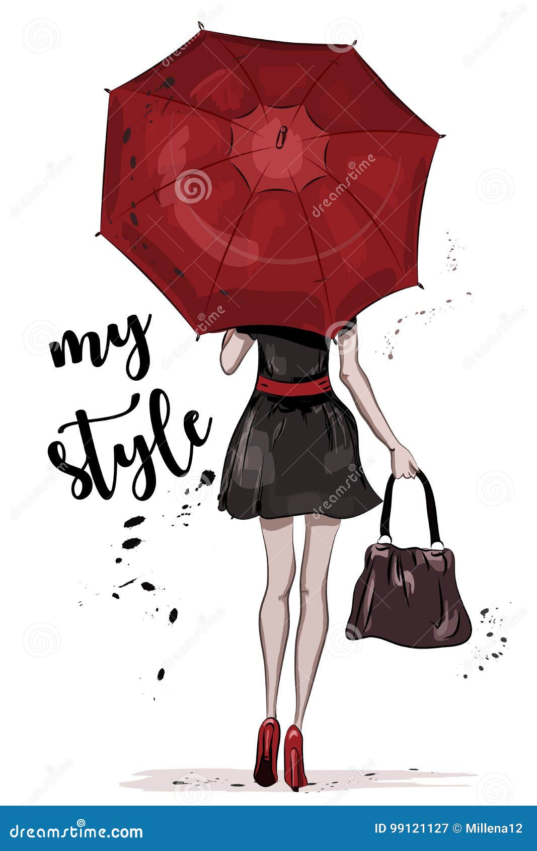 T-shirt, Graphics Cute Girl In A Dress With Flowers And An Umbrella, In  Rubber Boots Royalty Free SVG, Cliparts, Vectors, and Stock Illustration.  Image 94701320.