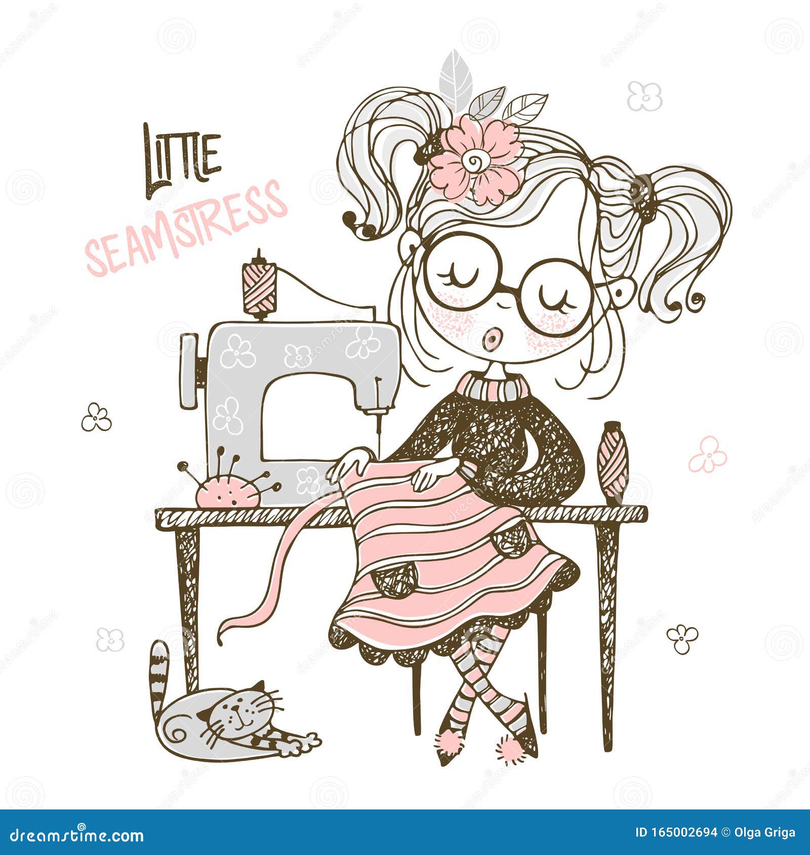 Cartoon Girl Sewing Machine Stock Illustrations – 408 Cartoon Girl Sewing  Machine Stock Illustrations, Vectors & Clipart - Dreamstime