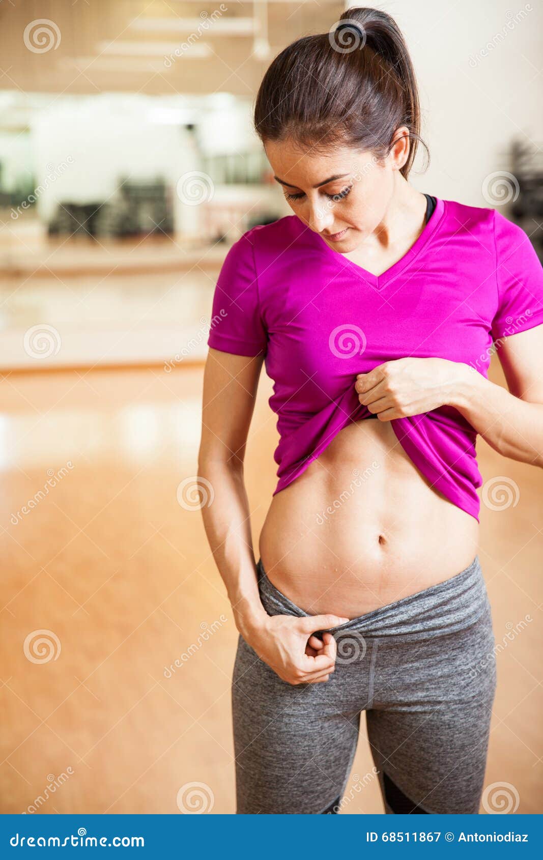 Cute Girl Showing Off Her Abs Stock Image Image O