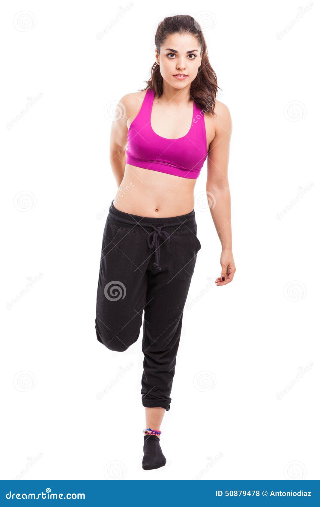 Cute Girl Stretching Her Legs Stock Photo - Image of cute, background ...