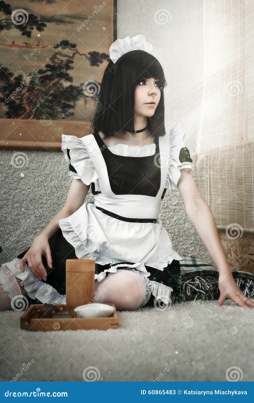 Cute Girl Maid Stock Image Image Of Hands Fantasy Costume 60865483