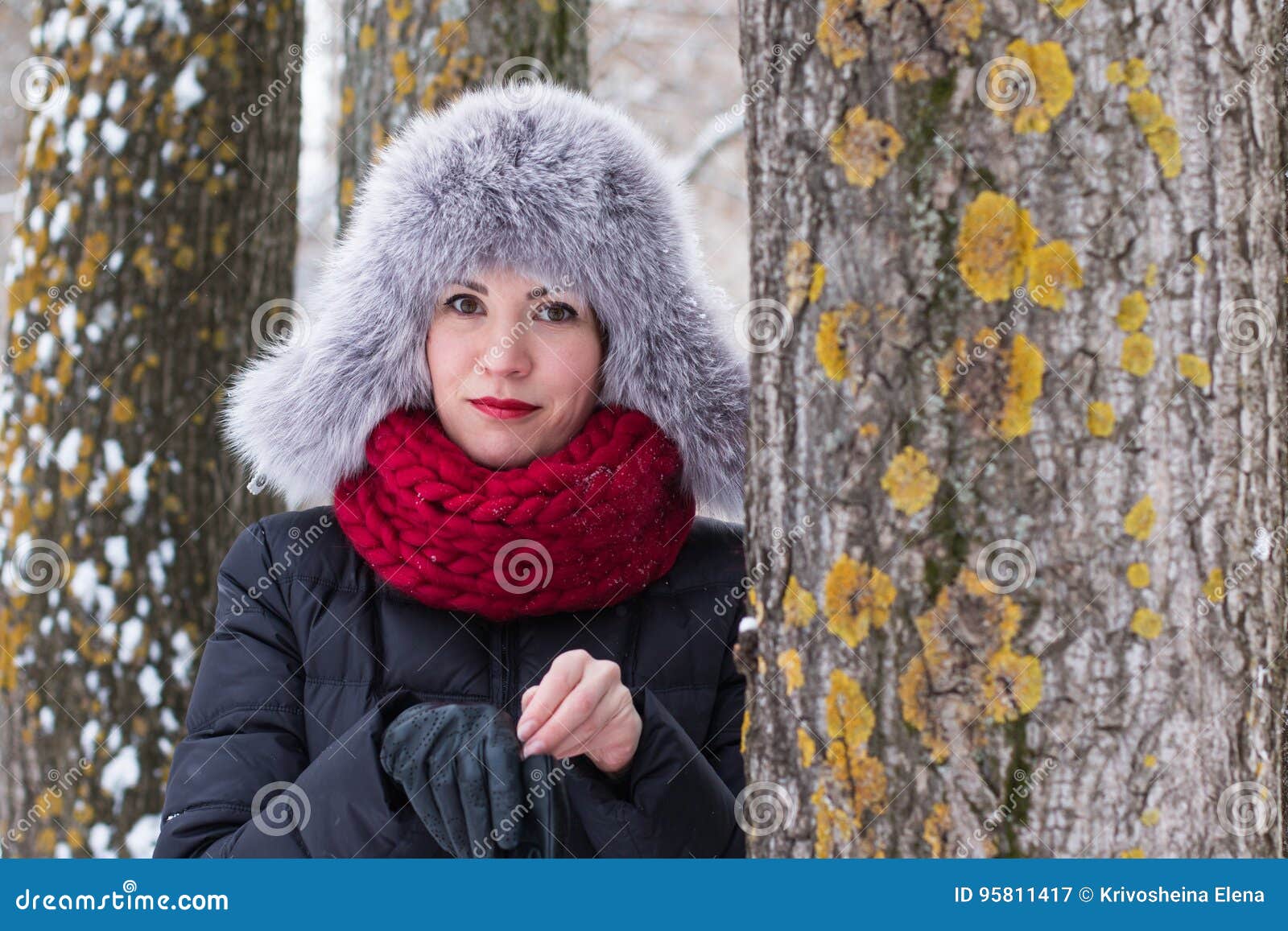 Cute Girl in a Warm Hat in Winter Stock Image - Image of expressive ...