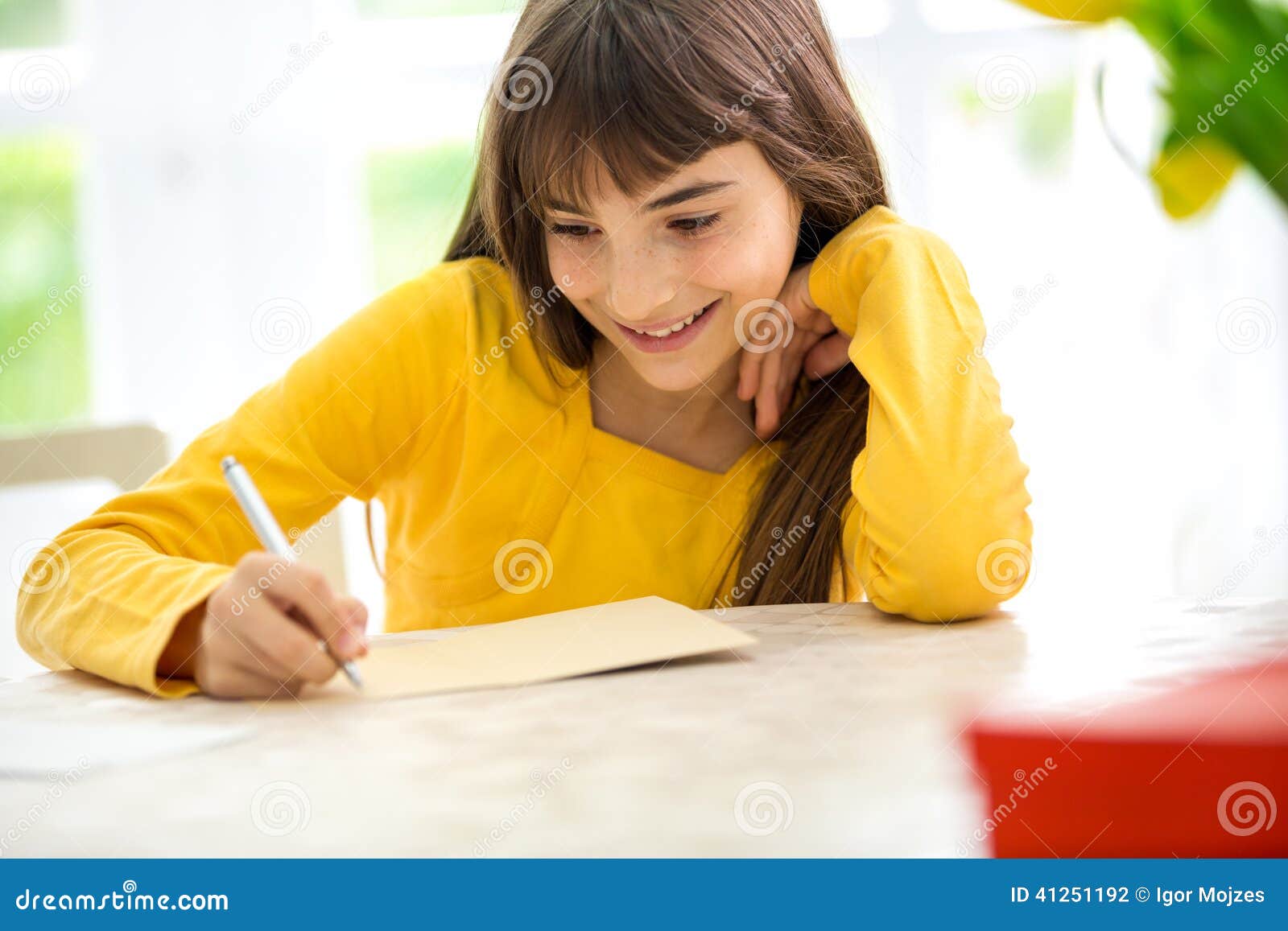 Girl Writing A Letter