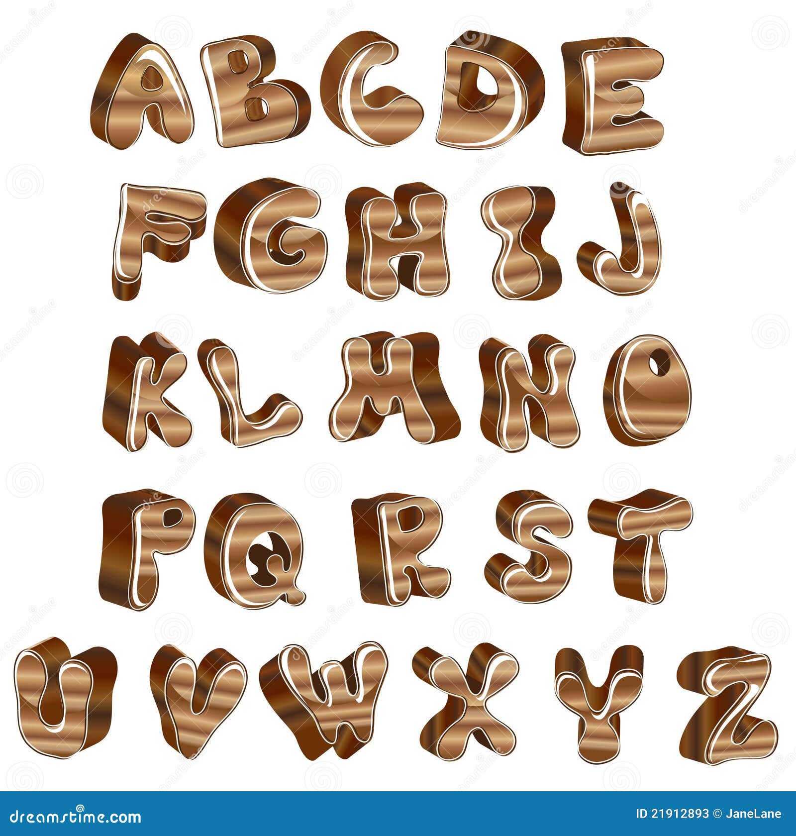 Cute glossy wood alphabet stock illustration. Illustration of creative ...