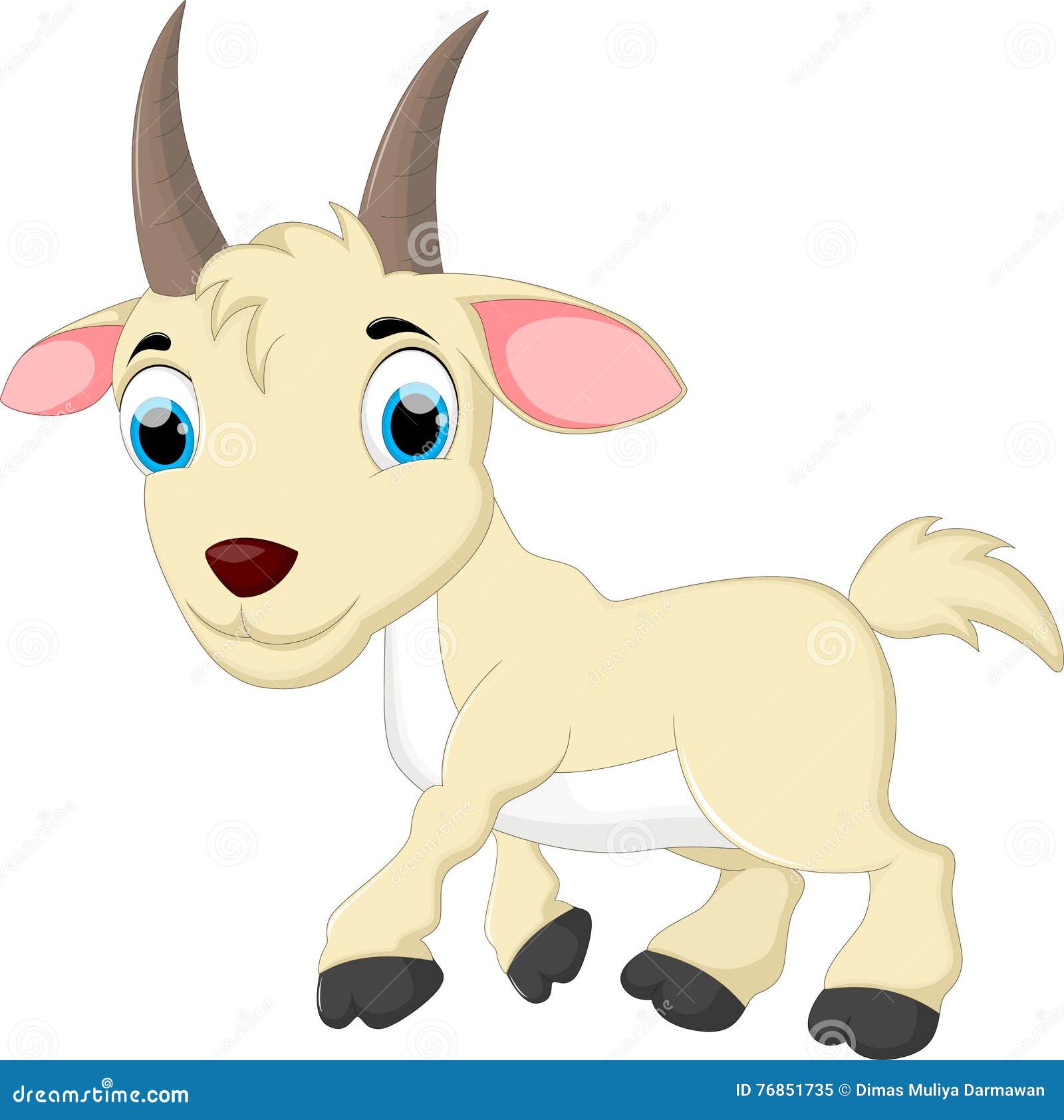 Cute goat cartoon stock illustration. Illustration of colorful - 76851735