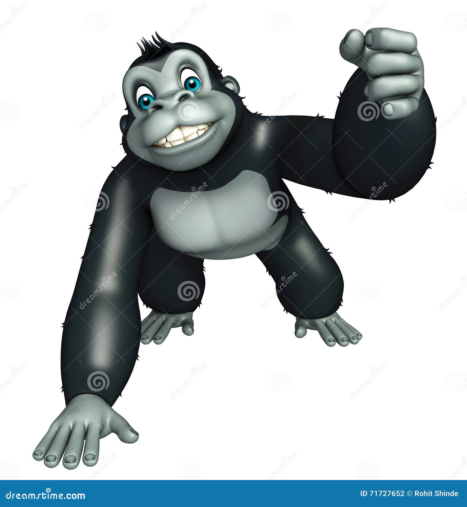 Cute Gorrilla Funny Cartoon Character Stock Illustration - Illustration