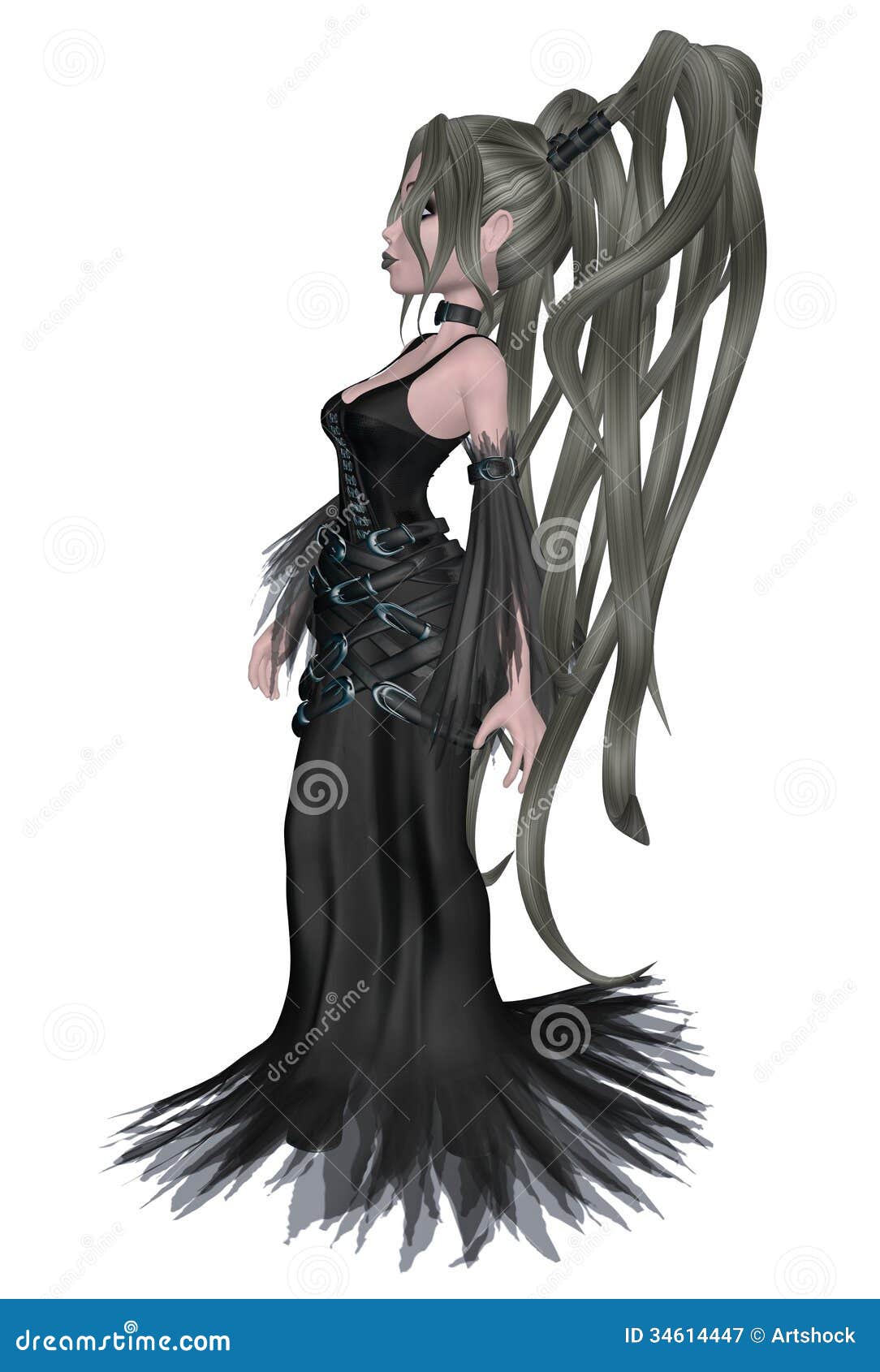 Premium AI Image | Expressive anime chibi illustration of a sad goth girl  Created using Generative AI