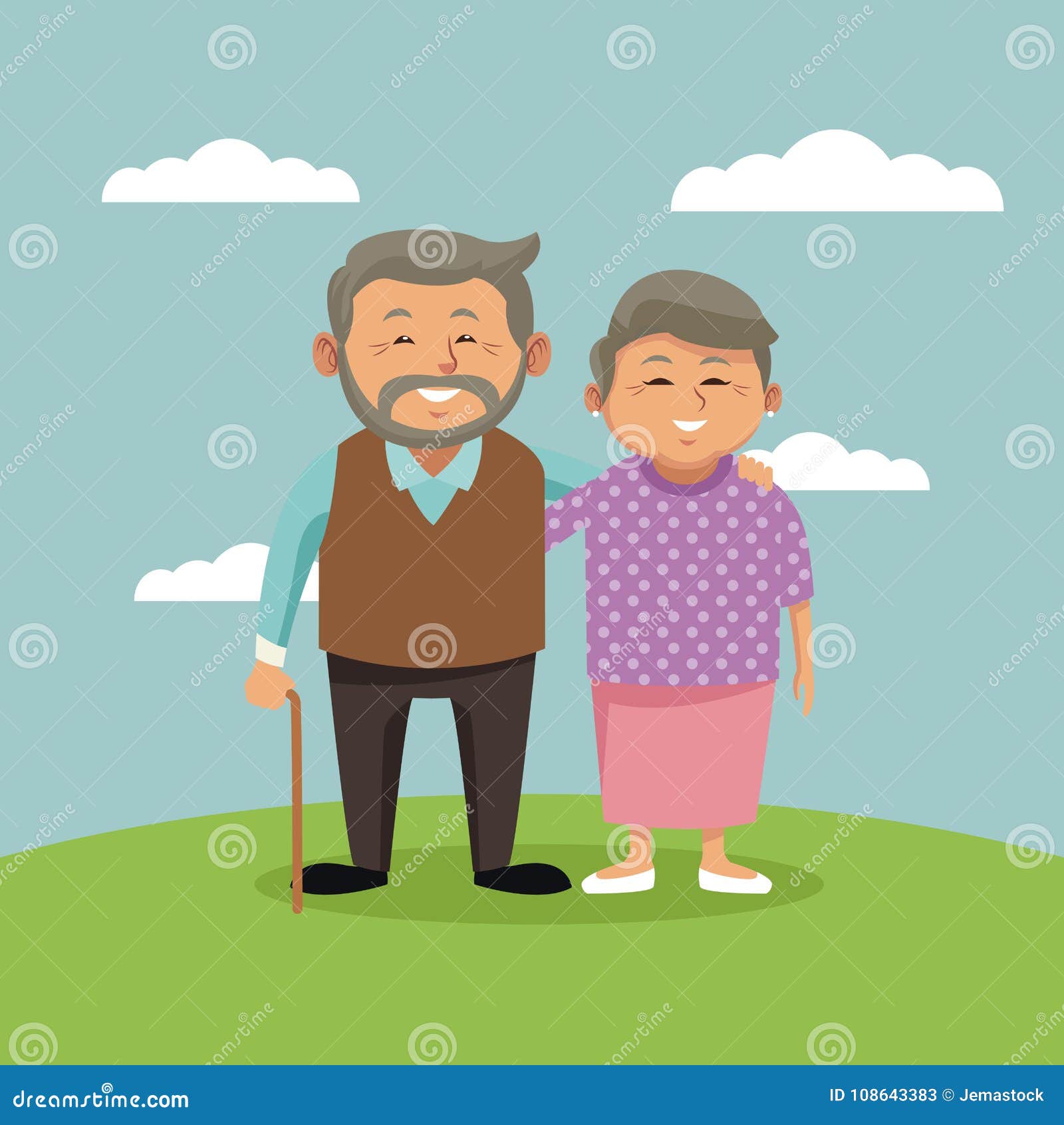 Premium Vector  Draw doodle styles of grandparents day
