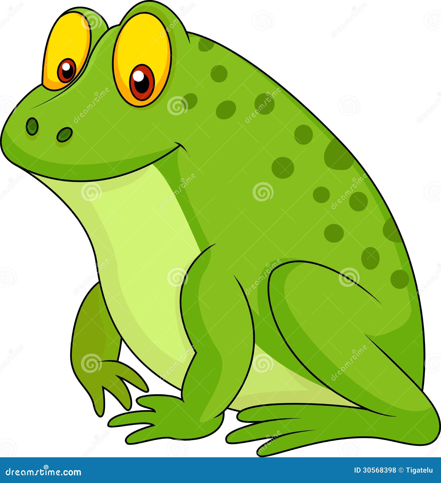 cute green frog cartoon