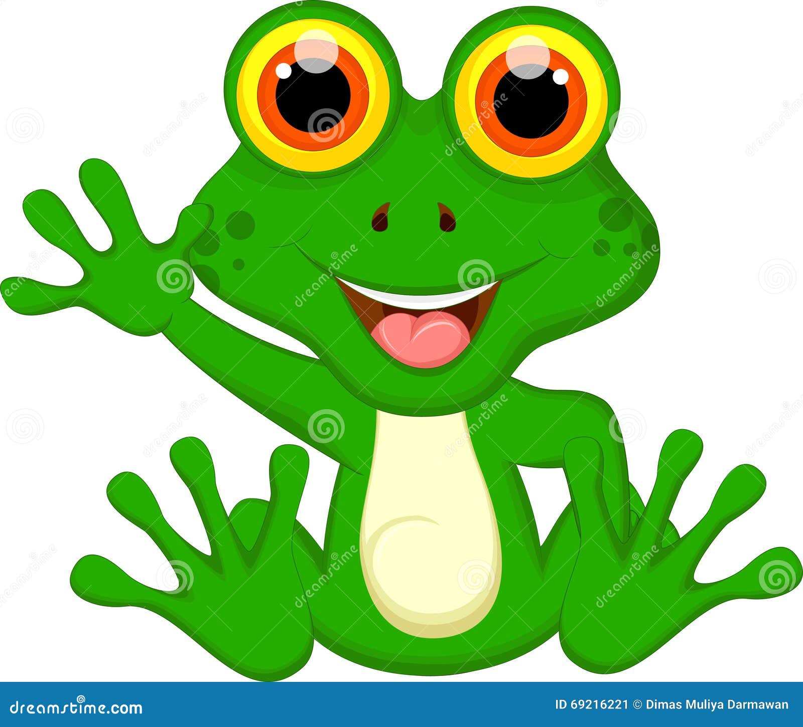 Cute Green Frog Cartoon Sitting Stock Illustration - Illustration of ...