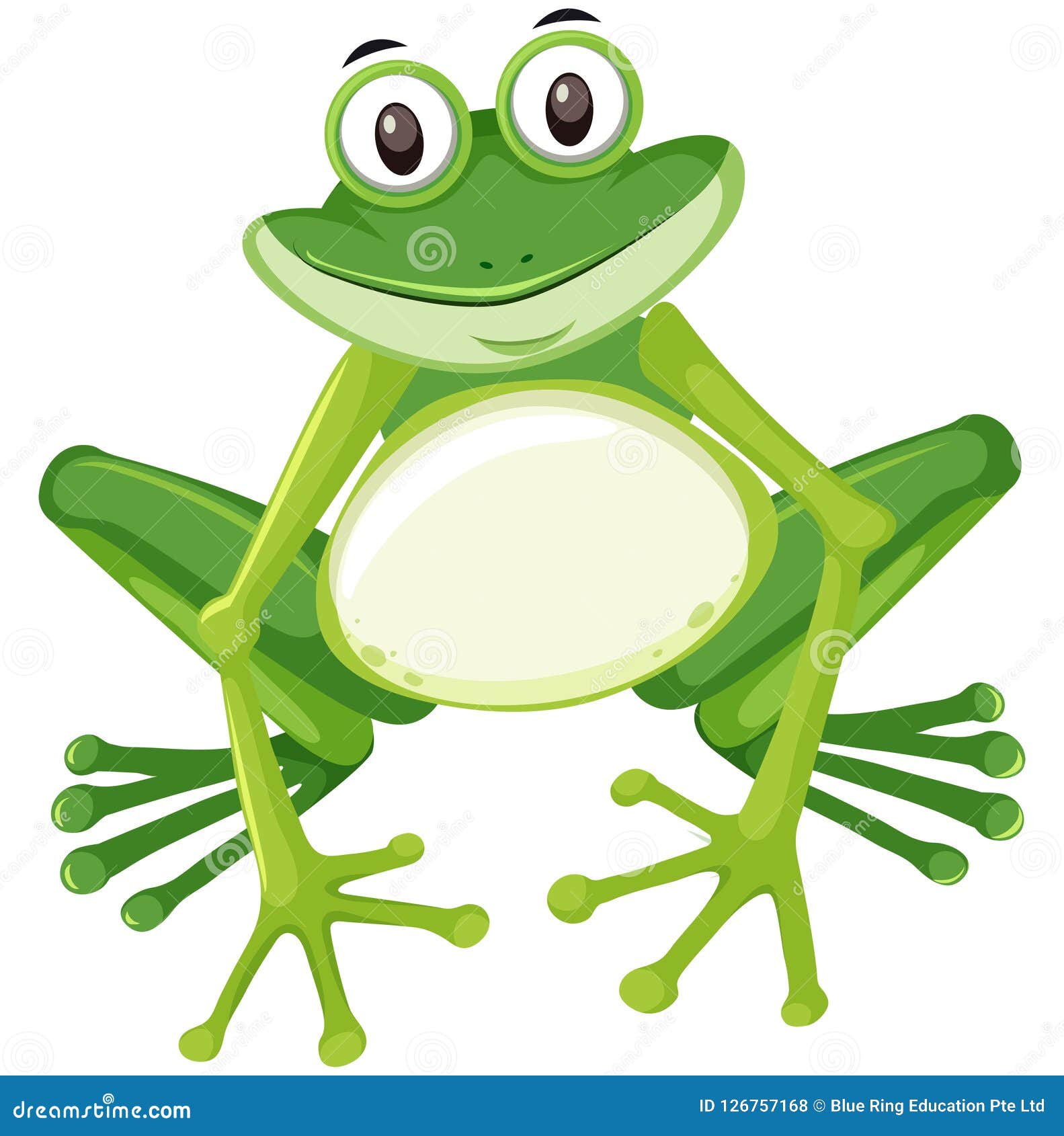 Cute green frog character stock vector. Illustration of enviroment ...